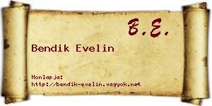 Bendik Evelin névjegykártya